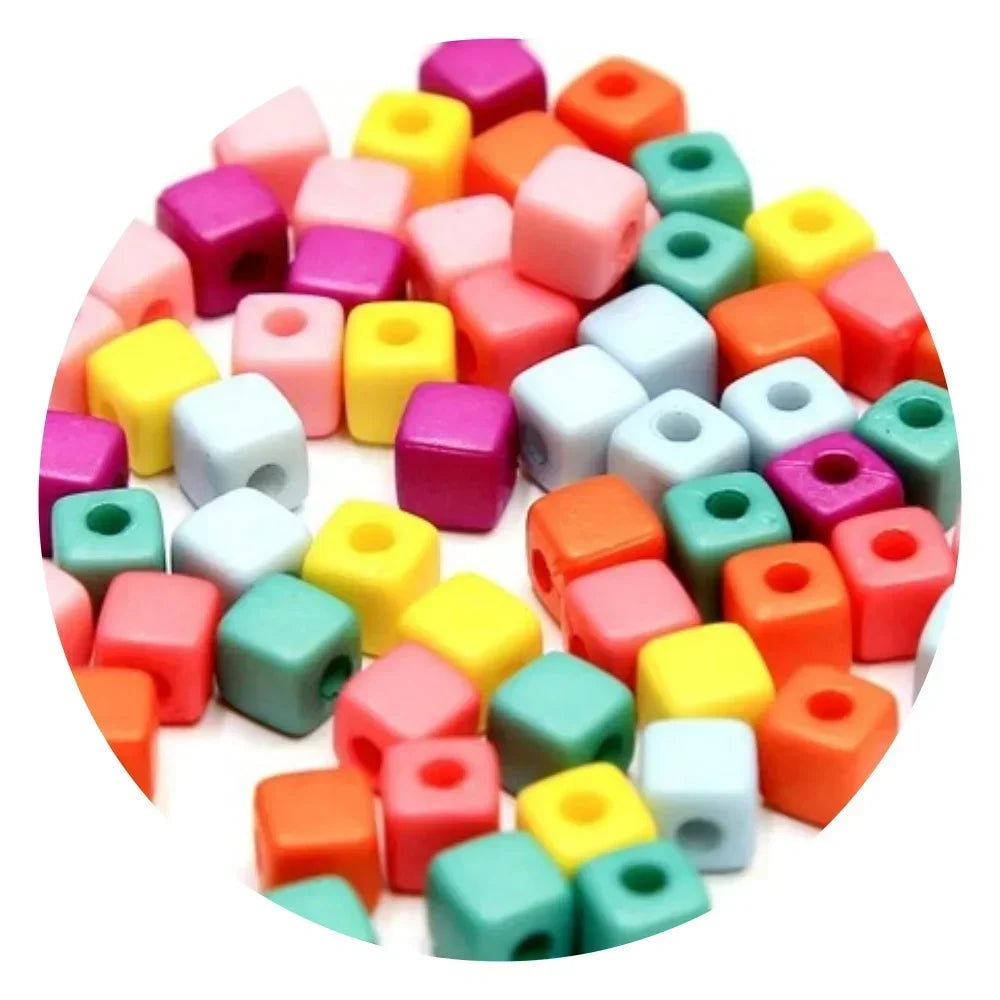 Acrylic Alphabet Beads for Jewelry Making - Mixed Letter Cubes