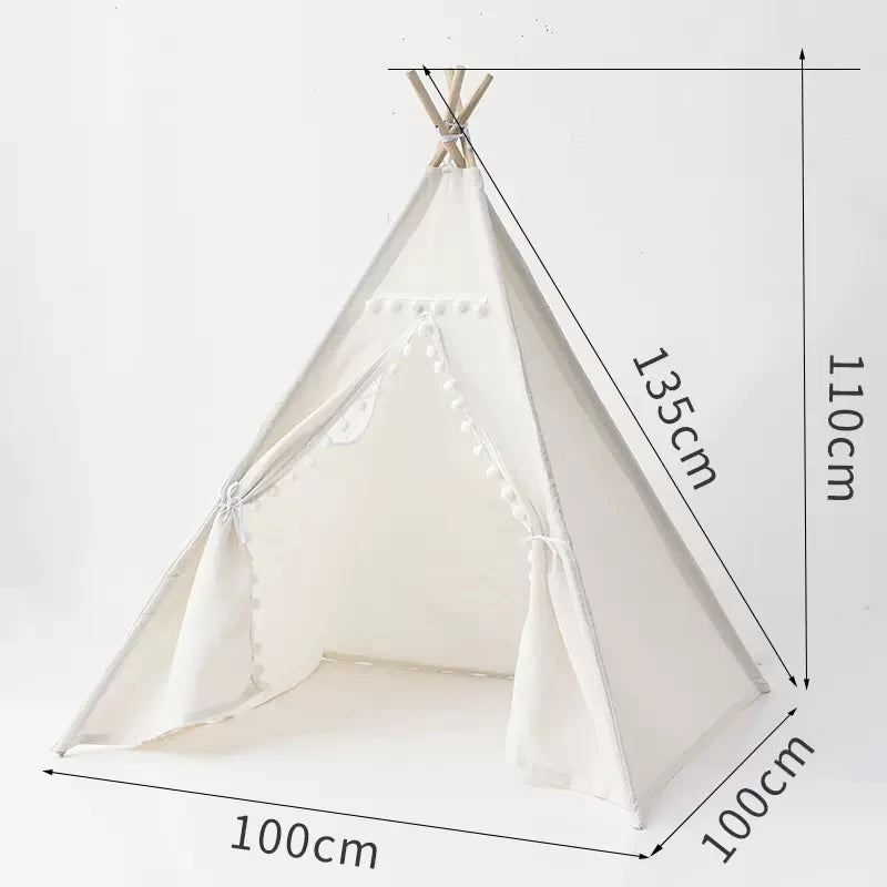 Kids' Foldable Teepee Play Tent with Curtains