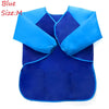Blue waterproof kids art and baking apron with long sleeves