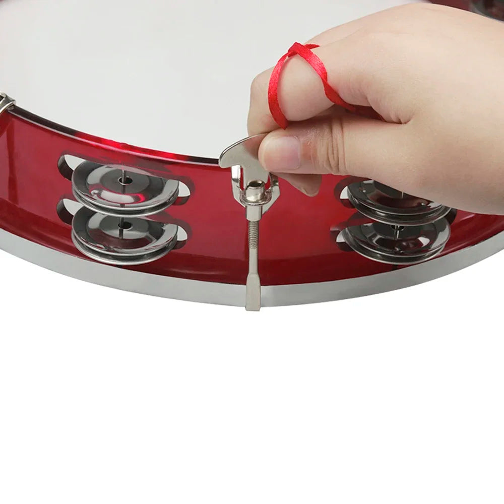 10-Inch Self-Tuning Tambourine with Stainless Steel Jingles