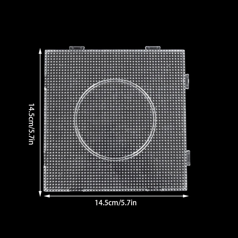 A square grid of small, round fuse beads for 3D pixel art creation.