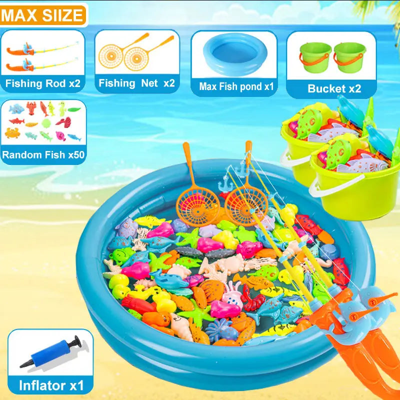 Magnetic Fishing Game with Inflatable Pool