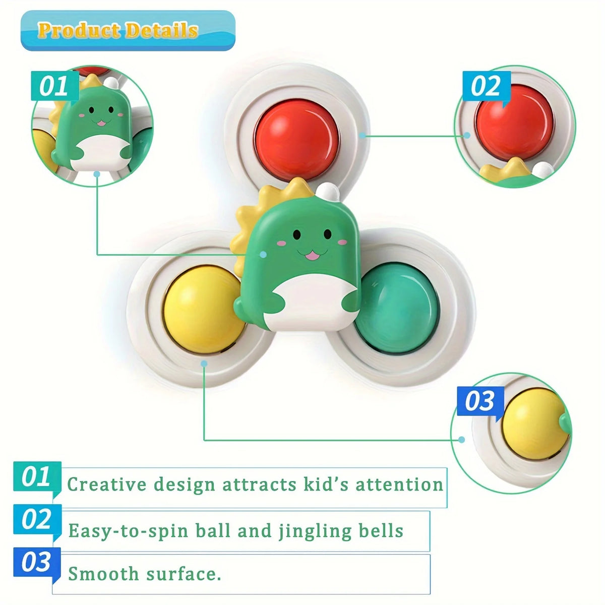Suction Cup Spinning Toys for Babies – Bath & Travel Sensory Fun