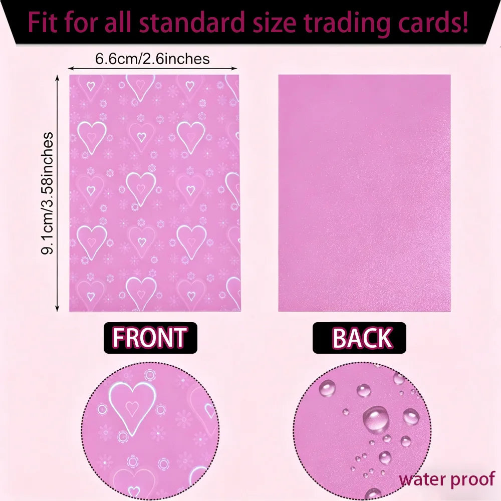 Holographic Heart-Shaped Card Sleeves (60-Pack) – Acid-Free Protectors for TCG & Collectible Cards