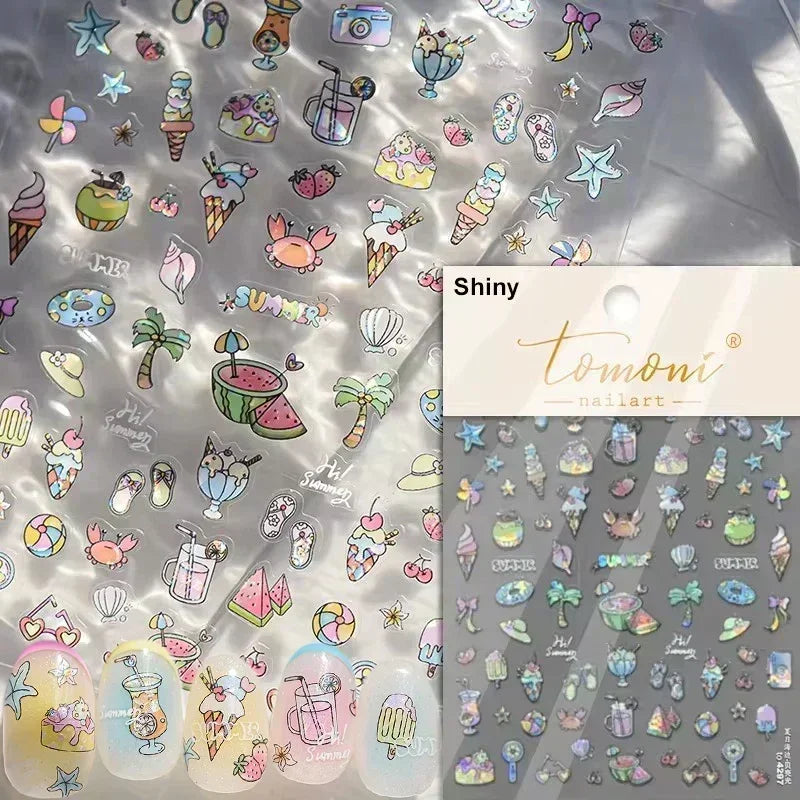 Ocean-Inspired Nail Art Sticker Set