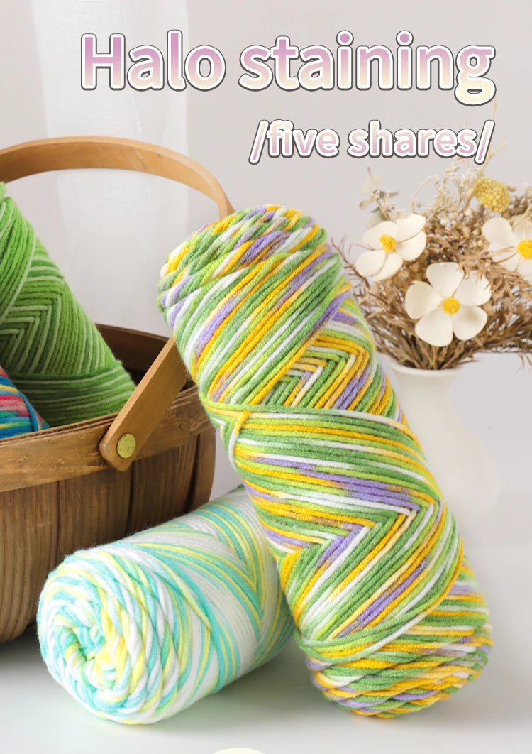 Multicolor Gradient Dyed Acrylic Yarn for Knitting & Crochet
