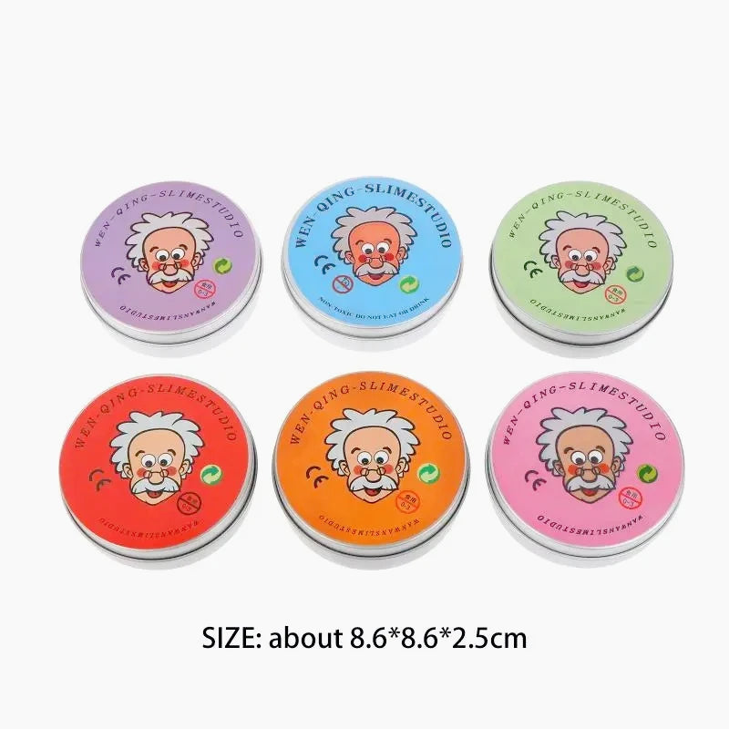 A set of five colorful liquid glass crystal slime stress relief fidget toys in various shades of pink and green.
