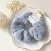 Plush Knit Scrunchie Hair Ties with Leather Accent