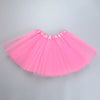 A bright pink three-layer tutu skirt for girls with a ruffled waistband.