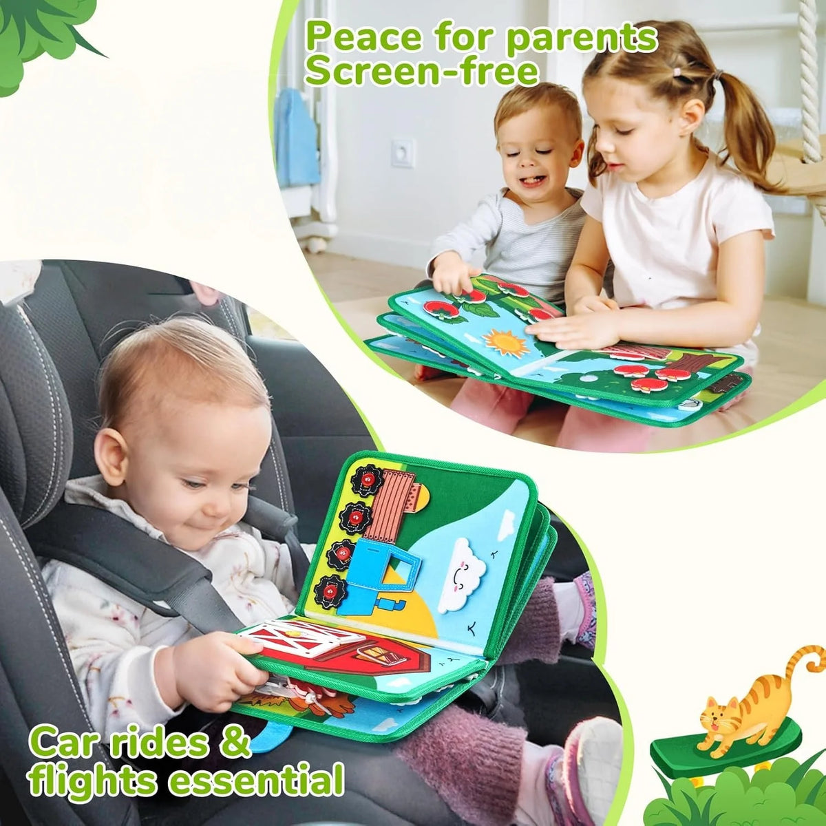 Montessori Quiet Book for Toddlers – Sensory Activity Book for Daily Life Skills
