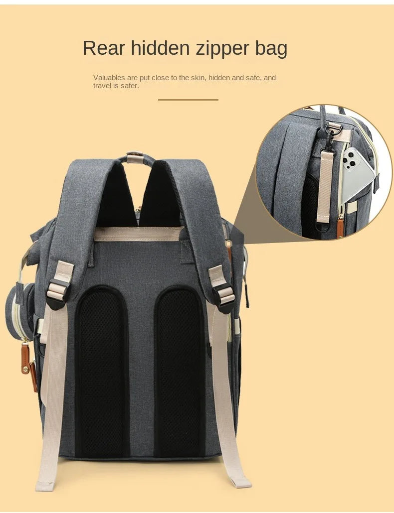 Large Waterproof Diaper Bag Backpack with Insulated Bottle Pocket