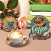 Van Gogh Starry Night Diamond Painting Coaster Kit with Metal Holder