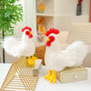 Adorable White Chicken Plushies – Soft Farm Animal Stuffed Hen & Rooster Set