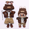 Retro Leather Jacket for 15/17cm Labubu Dolls