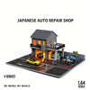 Japanese Style Auto Repair Shop Diorama with LED Lighting