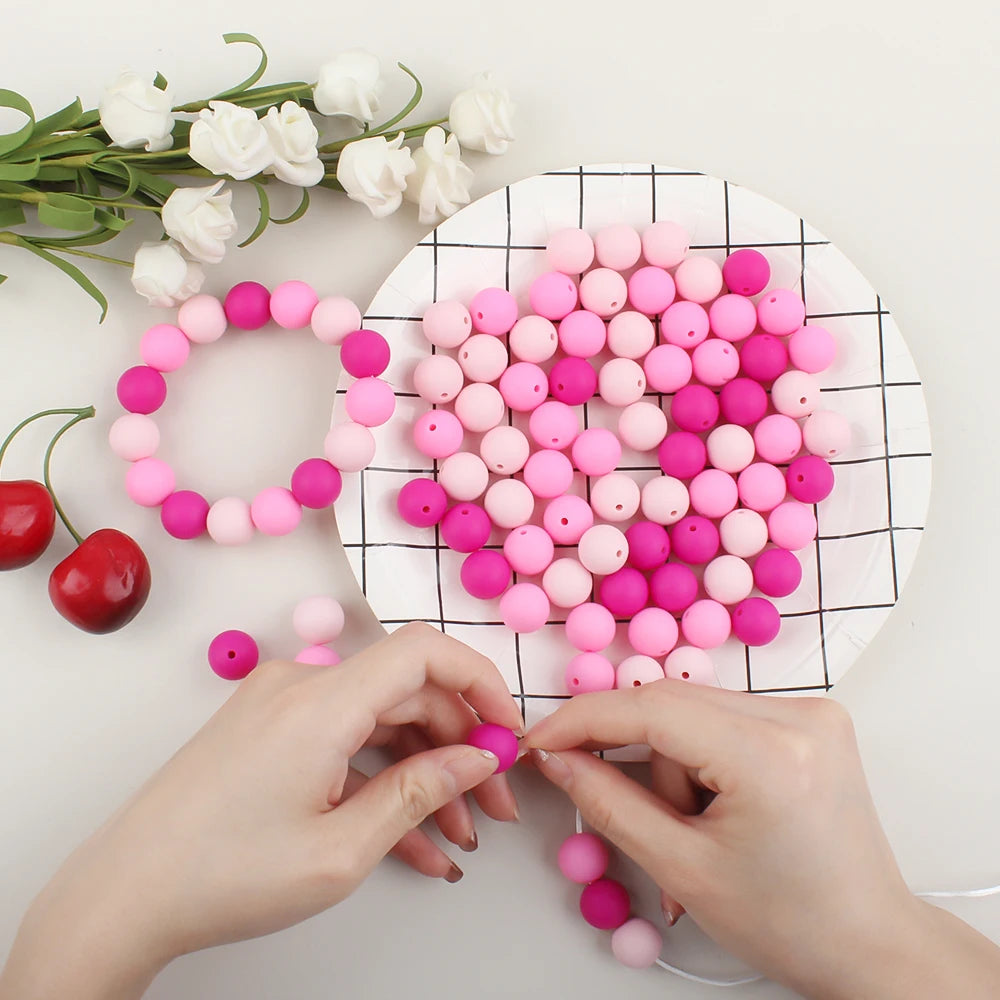 12mm Silicone Beads for DIY Jewelry Making & Crafts (20/50/100 Pack)