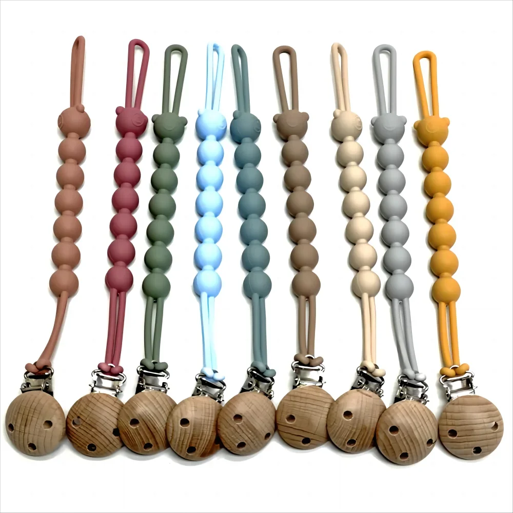 Baby Pacifier Clip with Silicone Teething Beads