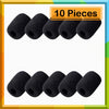 A pack of ten black foam covers for replacement microphone heads.