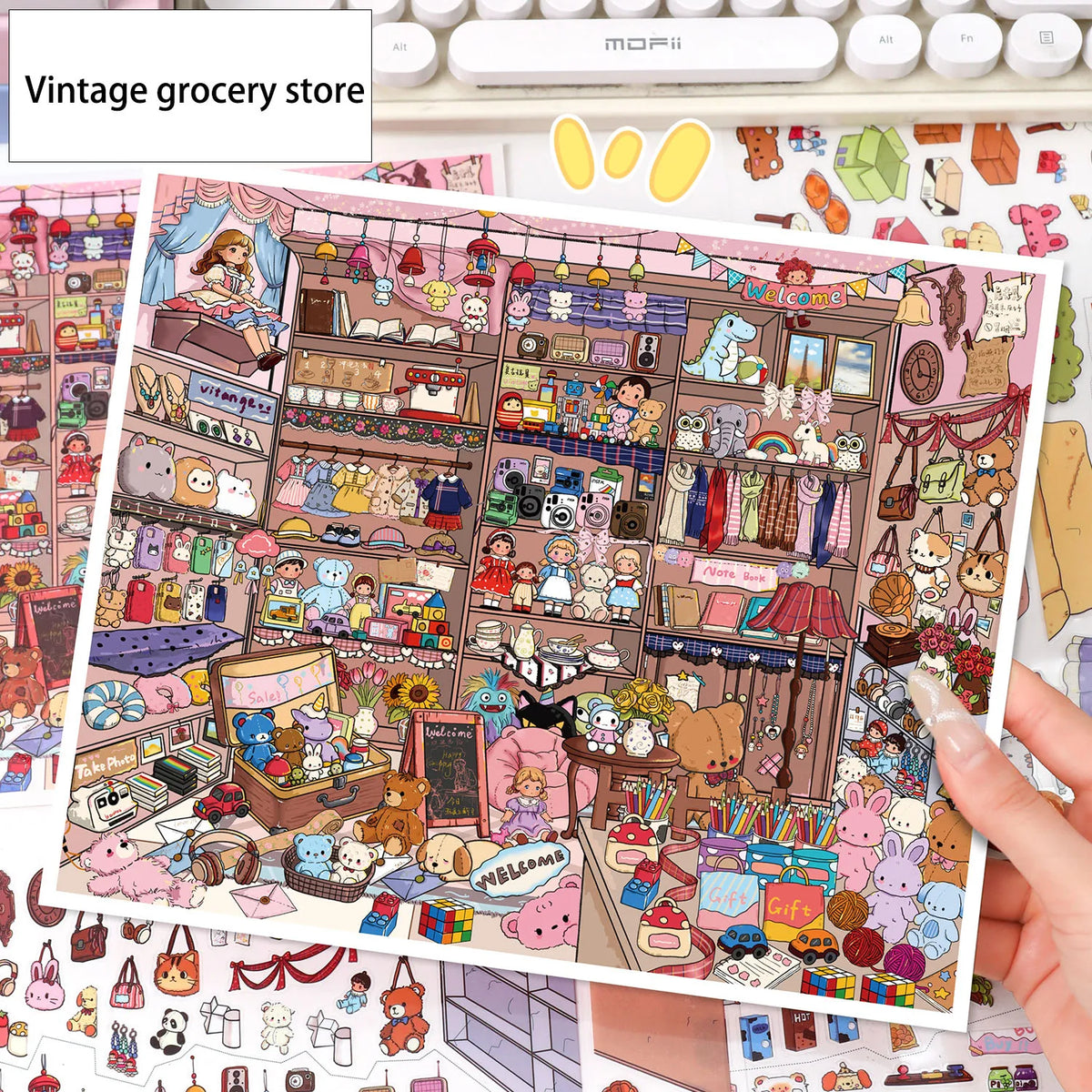 Extra-Large Vintage Grocery Store Decorative Sticker Set