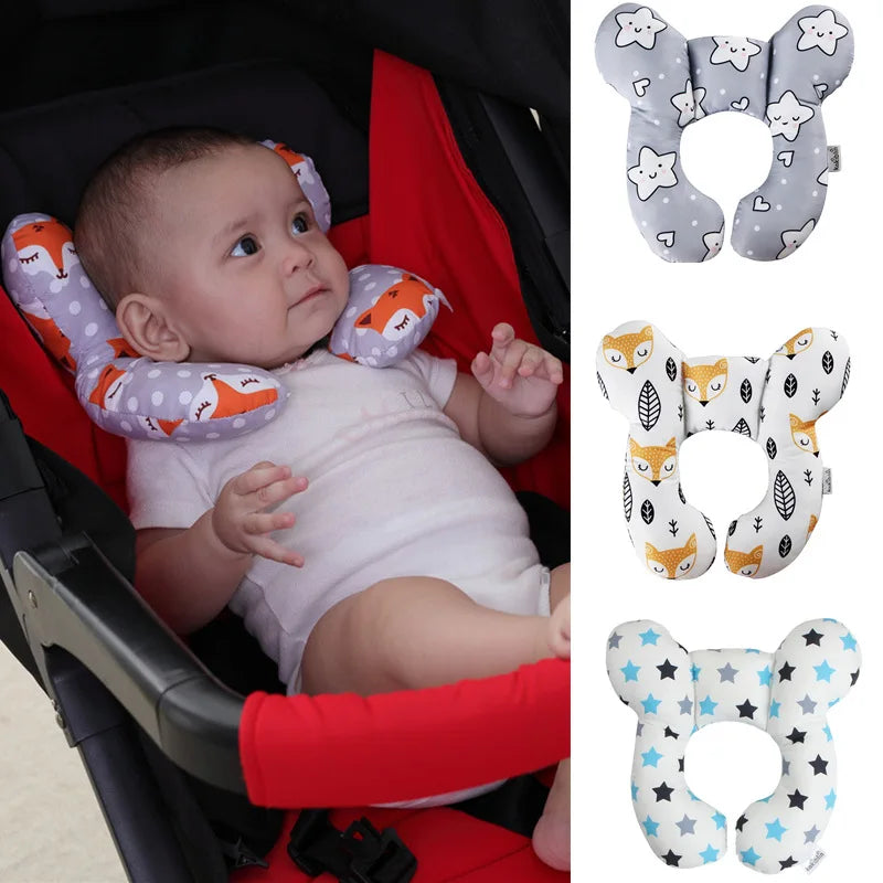 Soft U-Shaped Baby Head and Neck Support Pillow for Car Seat Travel
