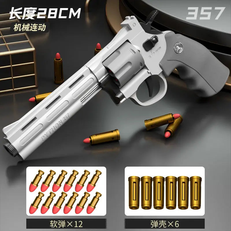 Mechanical Soft Bullet Revolver Toy Gun with Shell Ejection