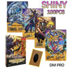 Shiny 100PCS DM PRO Yu-Gi-Oh! anime style trading cards featuring classic monsters and Egyptian gods