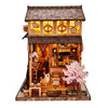 DIY Wooden Miniature Japanese Tavern Model Kit with LED Lighting