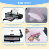 A set of tools for printing designs onto fabric using DTF powder and heat press method.