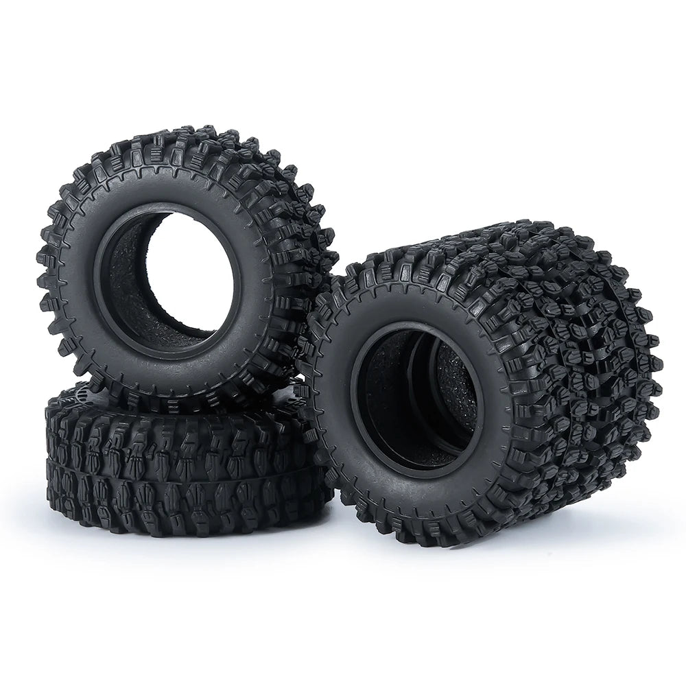 1.0" Mud Terrain Tires for 1/18 & 1/24 RC Crawlers (4-Pack)