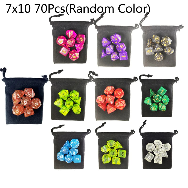 Multicolor Polyhedral Dice Set for RPG and Board Games