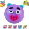 A collection of colorful moldable dog face squishy sensory toys in various shapes and colors.