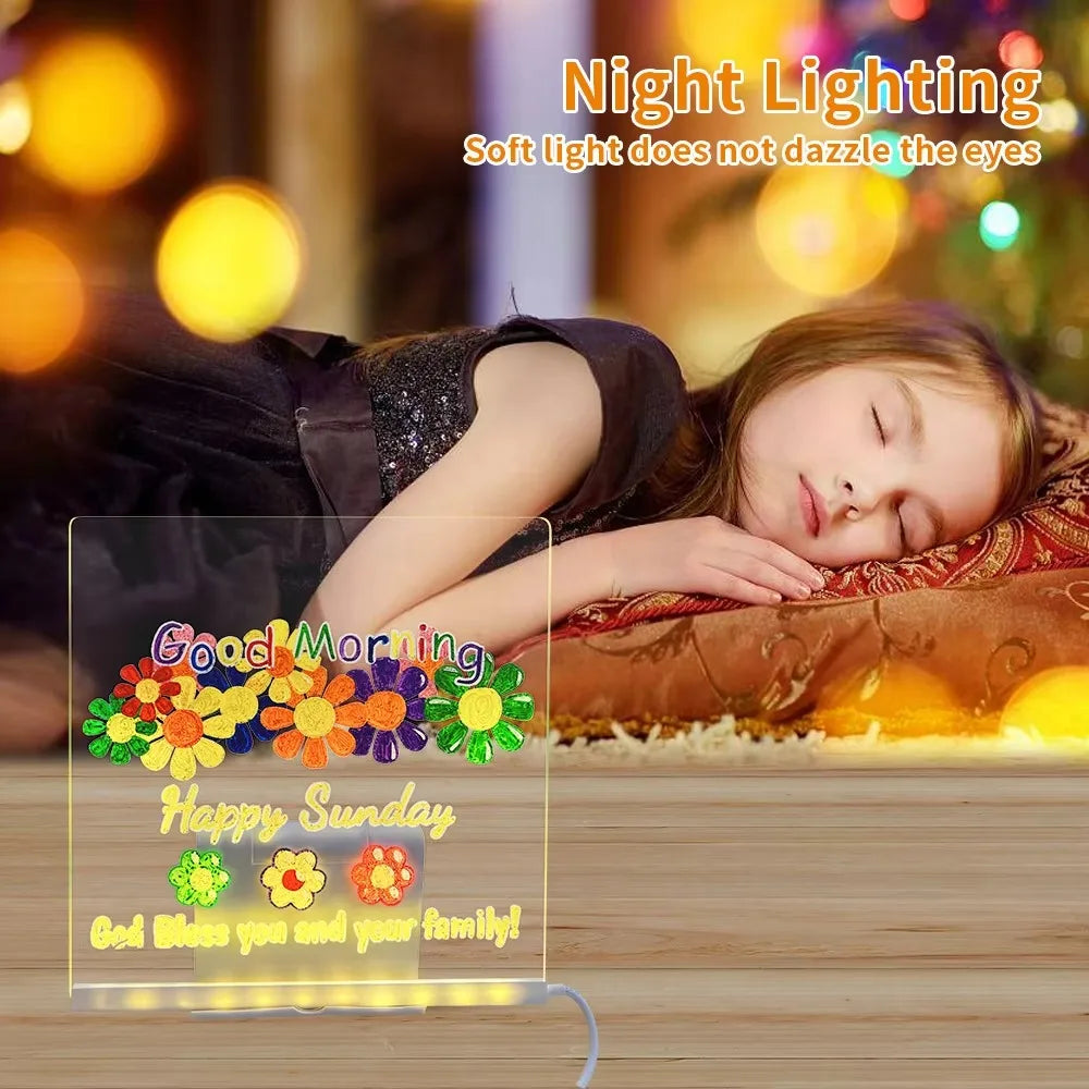 LED Light-Up Acrylic Message Board with Stand