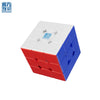 A red and blue MoYu RS3M V5 3x3 magnetic speed cube shown from an angle.