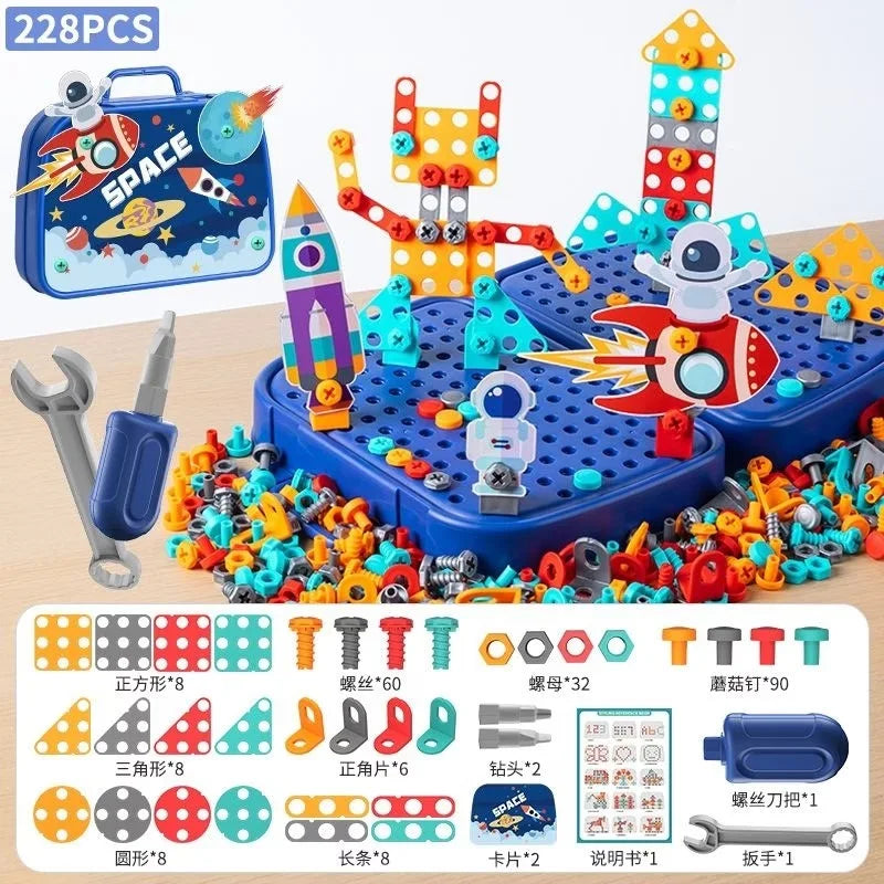 Kids STEM Building Set with Electric Drill and Screwdriver