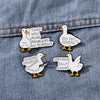 Cute Cartoon Goose Enamel Brooch Set (4-Pack)