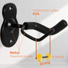 Black adjustable wall-mounted guitar hanger featuring a metal hook and EVA protection for guitars
