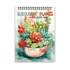 A watercolor illustration of various succulent plants in a pot, suitable for a coloring book.