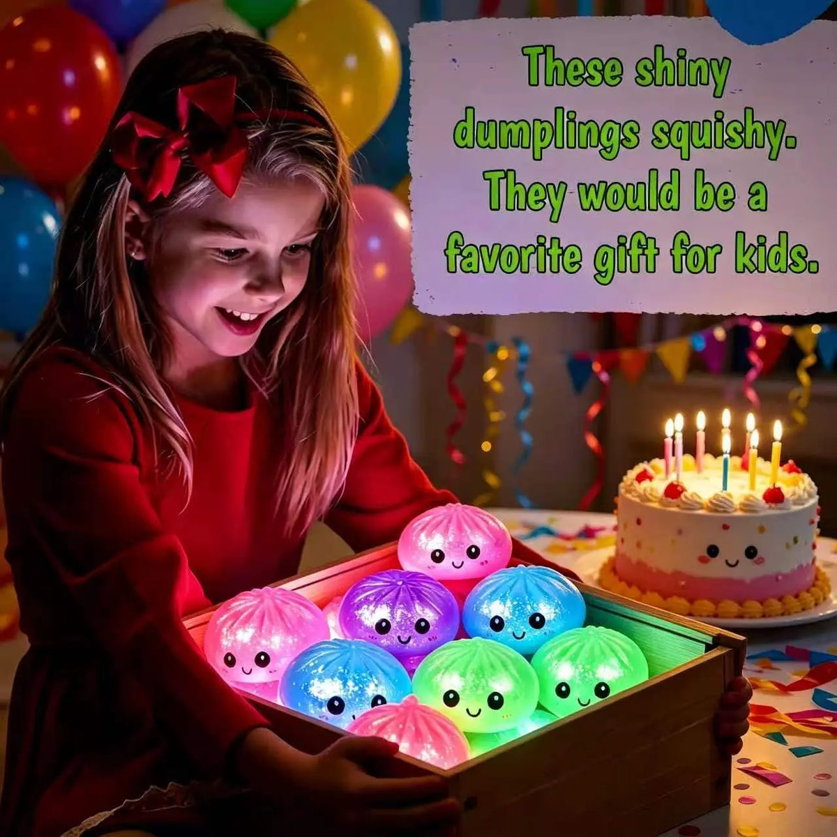 Glitter Glow Dumpling Stress Ball – Squishy Sensory Toy for Relaxation