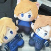 A set of plush dolls depicting Leon and Ashley from Resident Evil 9 in blue outfits
