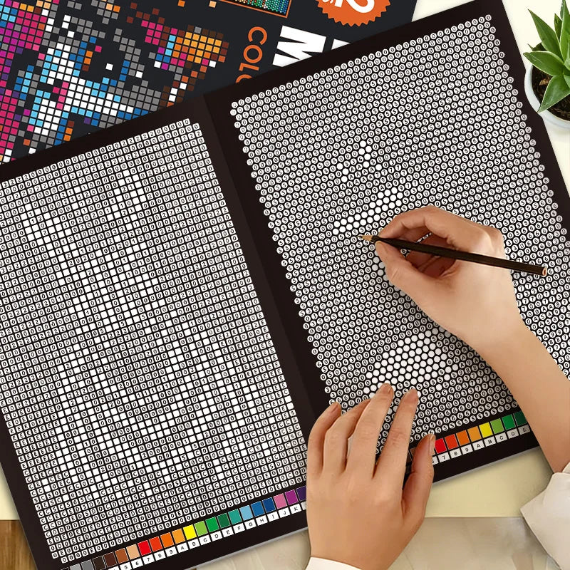 Mystery Mosaic Color by Number Coloring Book for Adults