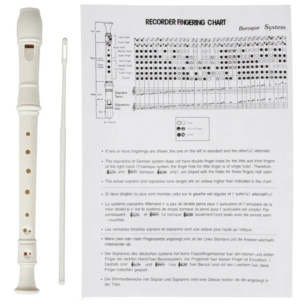 ABS Clarinet for Kids – 8-Hole Vertical Flute with Cleaning Stick