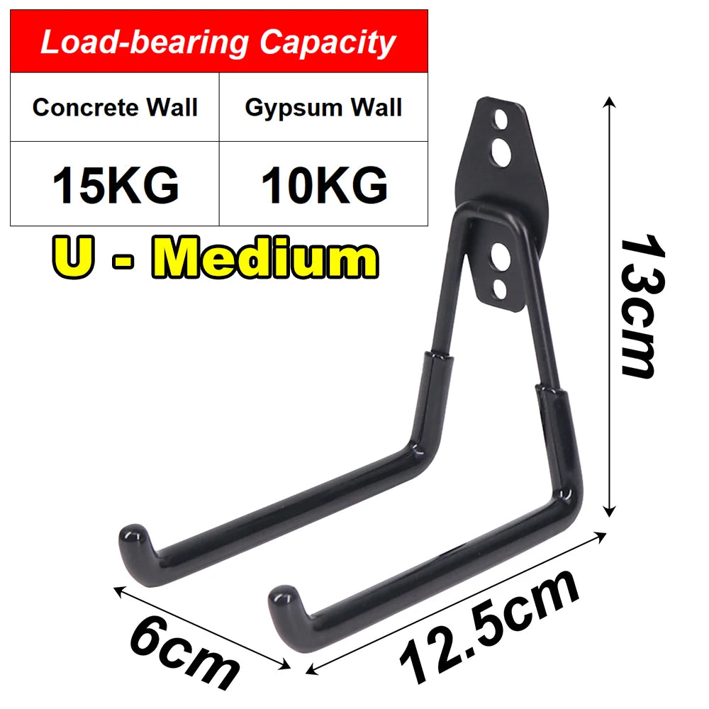 Heavy Duty Steel Wall Mount Hooks for Garage & Garden Organization