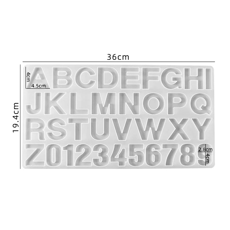 Letter & Number Silicone Mold for Resin Jewelry Making