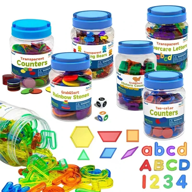 Translucent Colorful Letters & Numbers Set for Sensory Learning