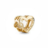 A gold-toned charm bracelet featuring elephant, key, butterfly, and heart pendants.