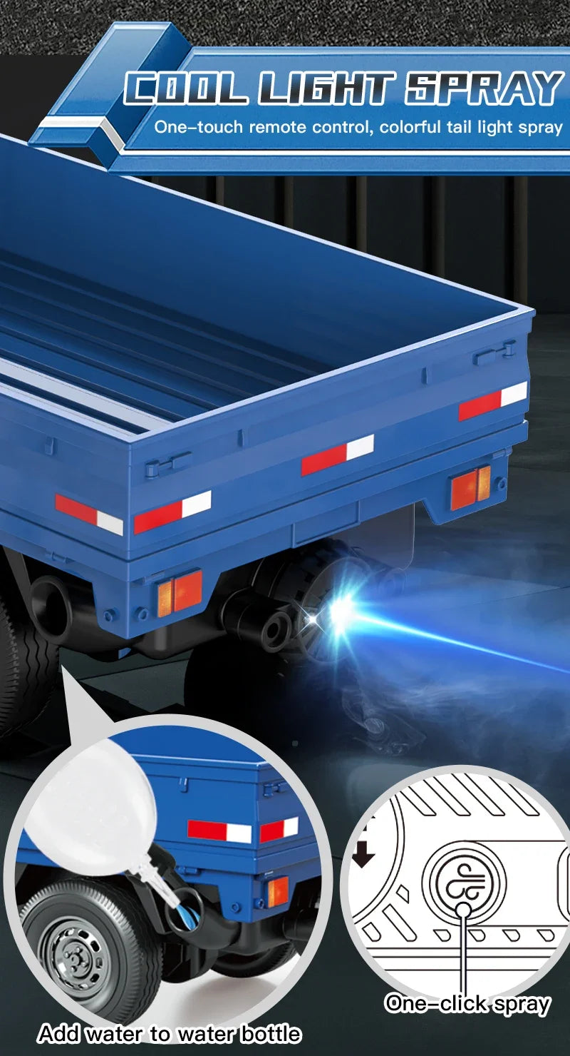 Remote Control Stunt Truck with LED Lights and Spray Effect