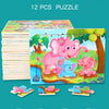 Wooden Animal Jigsaw Puzzles for Toddlers (Set of 12)