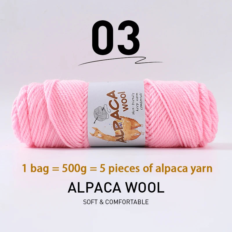 Luxurious Alpaca Wool Blend Yarn — 500g Thick Knitting Yarn