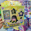 A box of Teenieping Shining Meteor Aurora Doll silver light collectible figures with a yellow and green background.