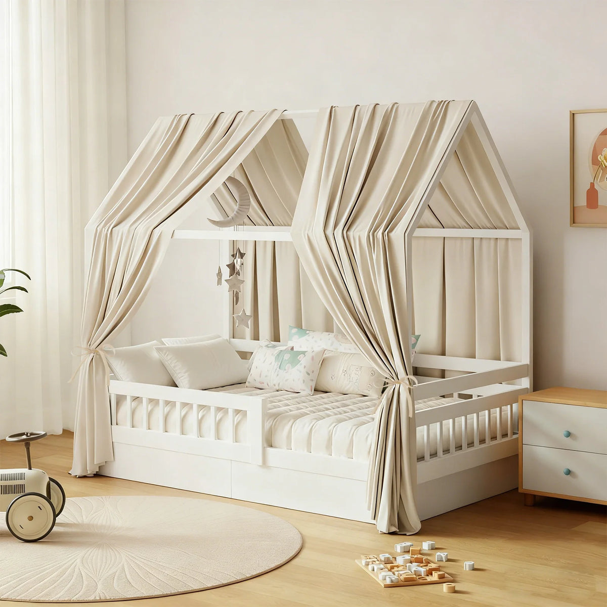 Soft Muslin Bunk Bed Canopy for Kids' Bedroom Decor
